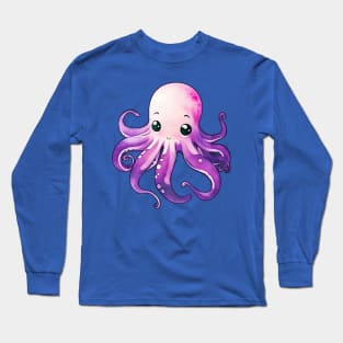 Cute Purple Octopus Long Sleeve T-Shirt